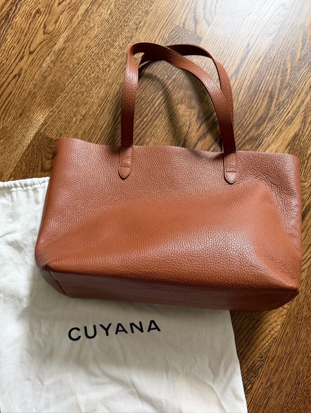 Cuyana Brown Leather Tote Bag - Classic Structured Tote